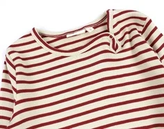 Petit Piao chili pepper/dark off white stribet kjole modal